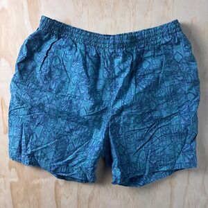 GZOOD Swim Shorts Mens Large Blue Geometric Mesh Lined Drawstring Trunks